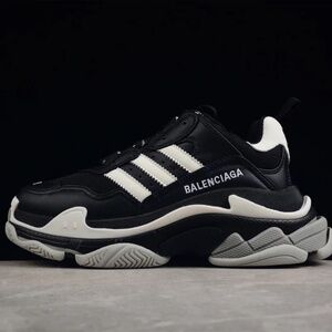 Balenciaga x Adidas Triple S Sneakers Size 45 EU Black white
